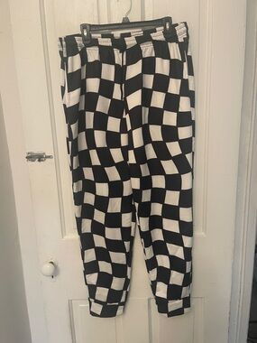 Black and White Checkerboard Jogger Pants